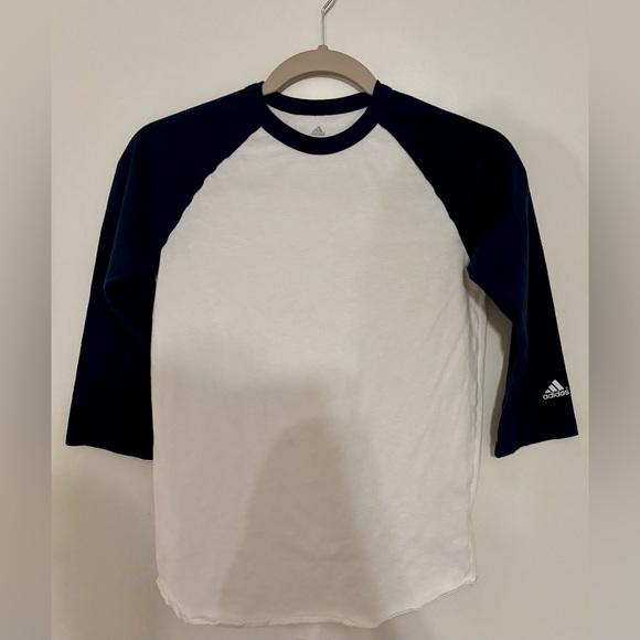 adidas Other - Adidas - Boys Size L - Navy & White Baseball Length Sleeve Shirt